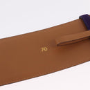 CELINE Belt Leather Purple Gold Auth 208323V-21