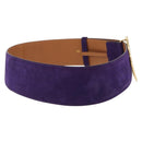 CELINE Belt Leather Purple Gold Auth 208323V-4