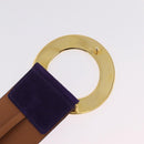 CELINE Belt Leather Purple Gold Auth 208323V-6
