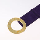 CELINE Belt Leather Purple Gold Auth 208323V-7