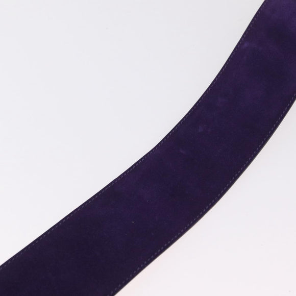 CELINE Belt Leather Purple Gold Auth 208323V