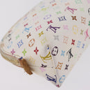 LOUIS VUITTON Monogram Multicolor Pochette PM Pouch White M47354 LV Auth 208326-11
