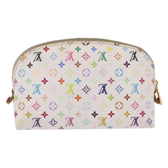 LOUIS VUITTON Monogram Multicolor Pochette PM Pouch White M47354 LV Auth 208326
