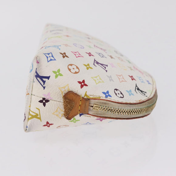 LOUIS VUITTON Monogram Multicolor Pochette PM Pouch White M47354 LV Auth 208326
