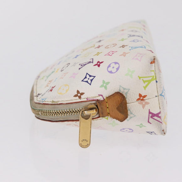 LOUIS VUITTON Monogram Multicolor Pochette PM Pouch White M47354 LV Auth 208326