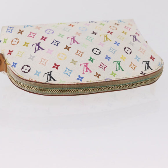LOUIS VUITTON Monogram Multicolor Pochette PM Pouch White M47354 LV Auth 208326