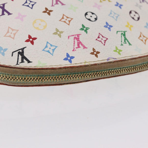 LOUIS VUITTON Monogram Multicolor Pochette PM Pouch White M47354 LV Auth 208326