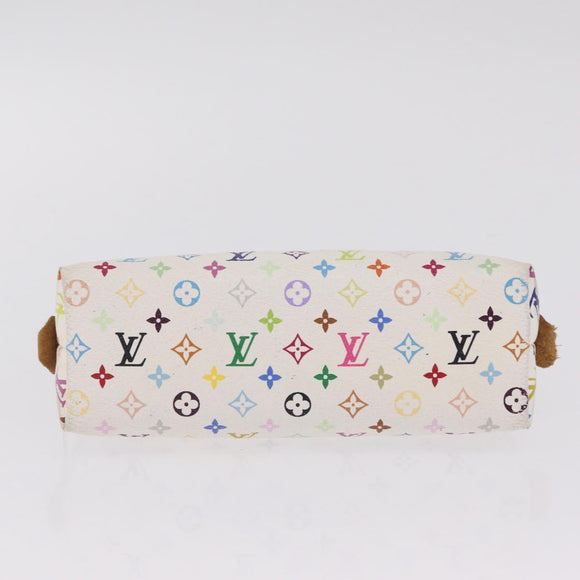 LOUIS VUITTON Monogram Multicolor Pochette PM Pouch White M47354 LV Auth 208326
