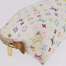 LOUIS VUITTON Monogram Multicolor Pochette PM Pouch White M47354 LV Auth 208326-9