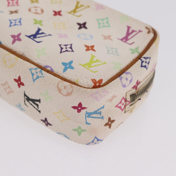 LOUIS VUITTON Monogram Multicolor Trousse Wapity Pouch White M58034 Auth 208327