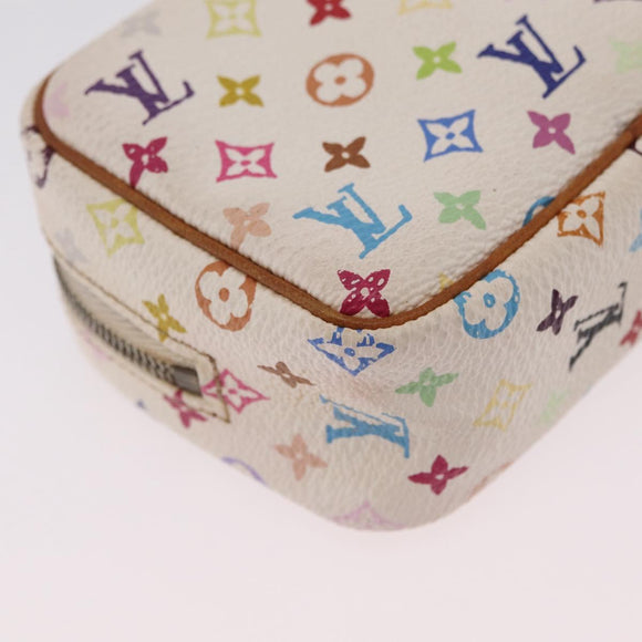 LOUIS VUITTON Monogram Multicolor Trousse Wapity Pouch White M58034 Auth 208327
