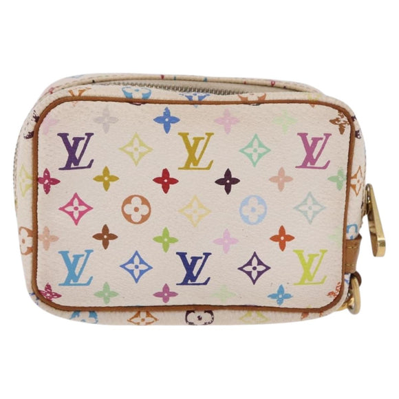 LOUIS VUITTON Monogram Multicolor Trousse Wapity Pouch White M58034 Auth 208327