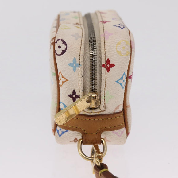 LOUIS VUITTON Monogram Multicolor Trousse Wapity Pouch White M58034 Auth 208327