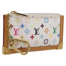 LOUIS VUITTON Monogram Multicolor Pochette Cles Purse White M92655 Auth 208328V-1