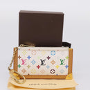LOUIS VUITTON Monogram Multicolor Pochette Cles Purse White M92655 Auth 208328V-19