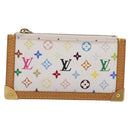 LOUIS VUITTON Monogram Multicolor Pochette Cles Purse White M92655 Auth 208328V-2