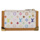 LOUIS VUITTON Monogram Multicolor Pochette Cles Purse White M92655 Auth 208328V-3
