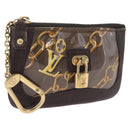 LOUIS VUITTON Monogram Charm Pochette Cles Purse Brown White M95164 Auth 208330A-1