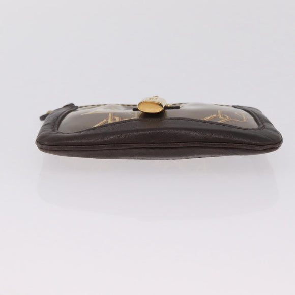 LOUIS VUITTON Monogram Charm Pochette Cles Purse Brown White M95164 Auth 208330A