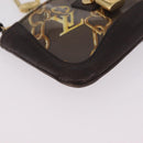 LOUIS VUITTON Monogram Charm Pochette Cles Purse Brown White M95164 Auth 208330A-13