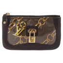 LOUIS VUITTON Monogram Charm Pochette Cles Purse Brown White M95164 Auth 208330A-2
