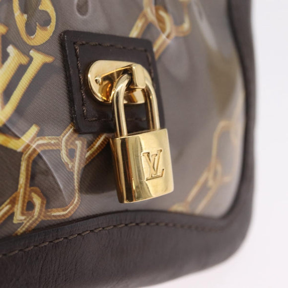 LOUIS VUITTON Monogram Charm Pochette Cles Purse Brown White M95164 Auth 208330A