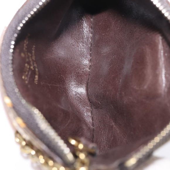 LOUIS VUITTON Monogram Charm Pochette Cles Purse Brown White M95164 Auth 208330A