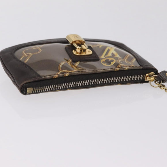 LOUIS VUITTON Monogram Charm Pochette Cles Purse Brown White M95164 Auth 208330A