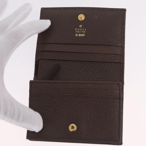 GUCCI GG Supreme Compact Bifold Wallet PVC BNF Beige Yellow 701009 Auth 208338M