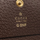 GUCCI GG Supreme Compact Bifold Wallet PVC BNF Beige Yellow 701009 Auth 208338M-14