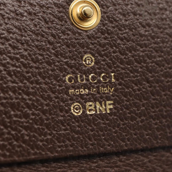 GUCCI GG Supreme Compact Bifold Wallet PVC BNF Beige Yellow 701009 Auth 208338M