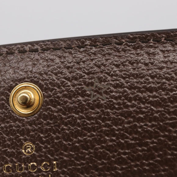 GUCCI GG Supreme Compact Bifold Wallet PVC BNF Beige Yellow 701009 Auth 208338M