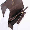 GUCCI GG Supreme Compact Bifold Wallet PVC BNF Beige Yellow 701009 Auth 208338M-16