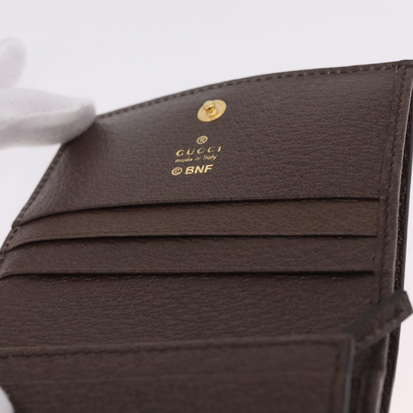 GUCCI GG Supreme Compact Bifold Wallet PVC BNF Beige Yellow 701009 Auth 208338M