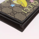 GUCCI GG Supreme Compact Bifold Wallet PVC BNF Beige Yellow 701009 Auth 208338M-8
