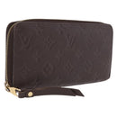 LOUIS VUITTON Monogram Empreinte Zippy Wallet Dark Brown M60548 LV Auth 208340-1