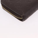 LOUIS VUITTON Monogram Empreinte Zippy Wallet Dark Brown M60548 LV Auth 208340-11