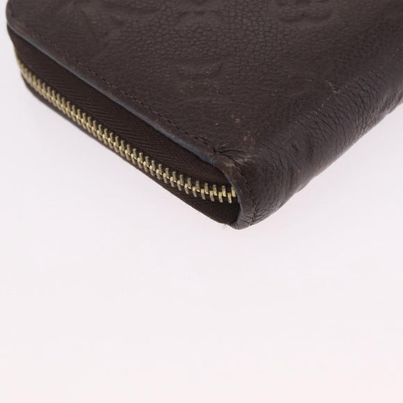 LOUIS VUITTON Monogram Empreinte Zippy Wallet Dark Brown M60548 LV Auth 208340