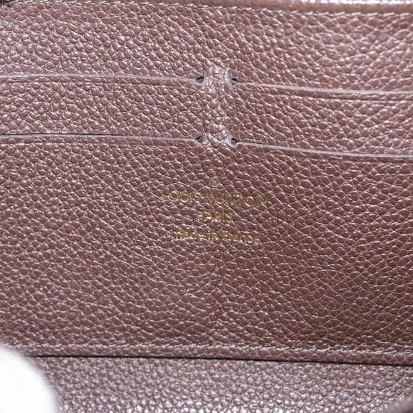 LOUIS VUITTON Monogram Empreinte Zippy Wallet Dark Brown M60548 LV Auth 208340