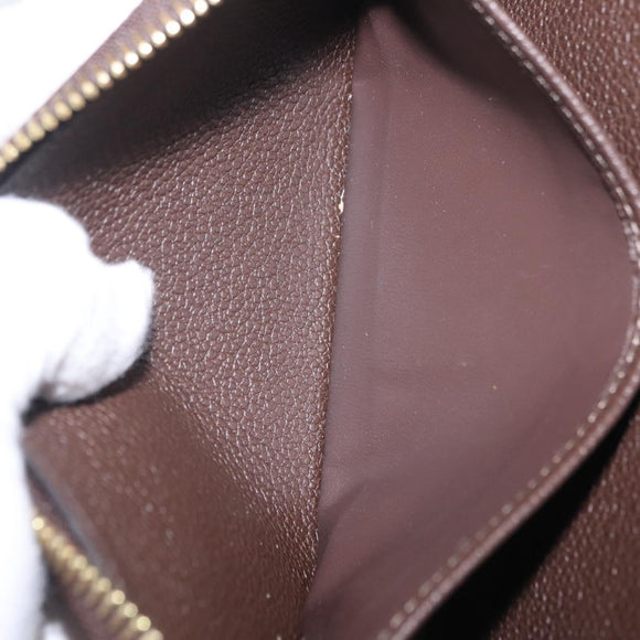 LOUIS VUITTON Monogram Empreinte Zippy Wallet Dark Brown M60548 LV Auth 208340