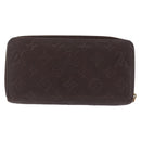 LOUIS VUITTON Monogram Empreinte Zippy Wallet Dark Brown M60548 LV Auth 208340-3
