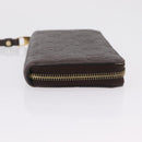 LOUIS VUITTON Monogram Empreinte Zippy Wallet Dark Brown M60548 LV Auth 208340-4