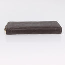 LOUIS VUITTON Monogram Empreinte Zippy Wallet Dark Brown M60548 LV Auth 208340-7