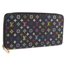 LOUIS VUITTON Monogram Multicolor Zippy Long Wallet Black M60243 LV Auth 208341V-1