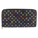 LOUIS VUITTON Monogram Multicolor Zippy Long Wallet Black M60243 LV Auth 208341V-2