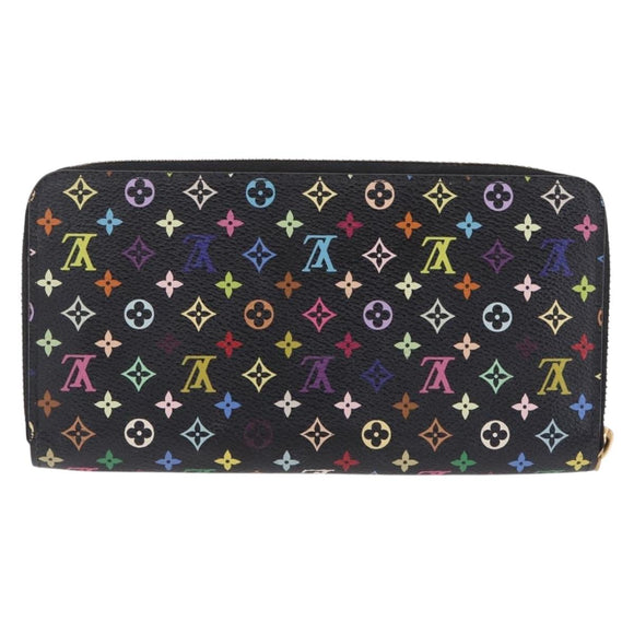 LOUIS VUITTON Monogram Multicolor Zippy Long Wallet Black M60243 LV Auth 208341V