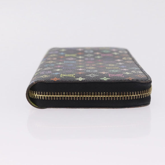 LOUIS VUITTON Monogram Multicolor Zippy Long Wallet Black M60243 LV Auth 208341V