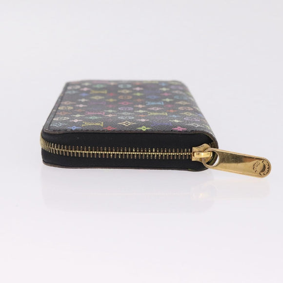 LOUIS VUITTON Monogram Multicolor Zippy Long Wallet Black M60243 LV Auth 208341V