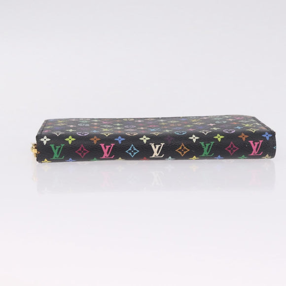LOUIS VUITTON Monogram Multicolor Zippy Long Wallet Black M60243 LV Auth 208341V