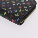 LOUIS VUITTON Monogram Multicolor Zippy Long Wallet Black M60243 LV Auth 208341V-9